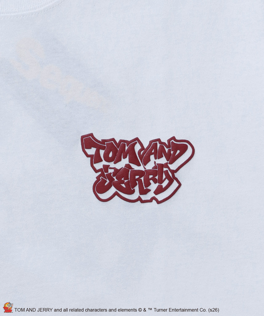 TJ SKATE BOARD TEE / トムとジェリー Tシャツ 半袖 クルーネック プリント オーバーサイズ ホワイト系その他