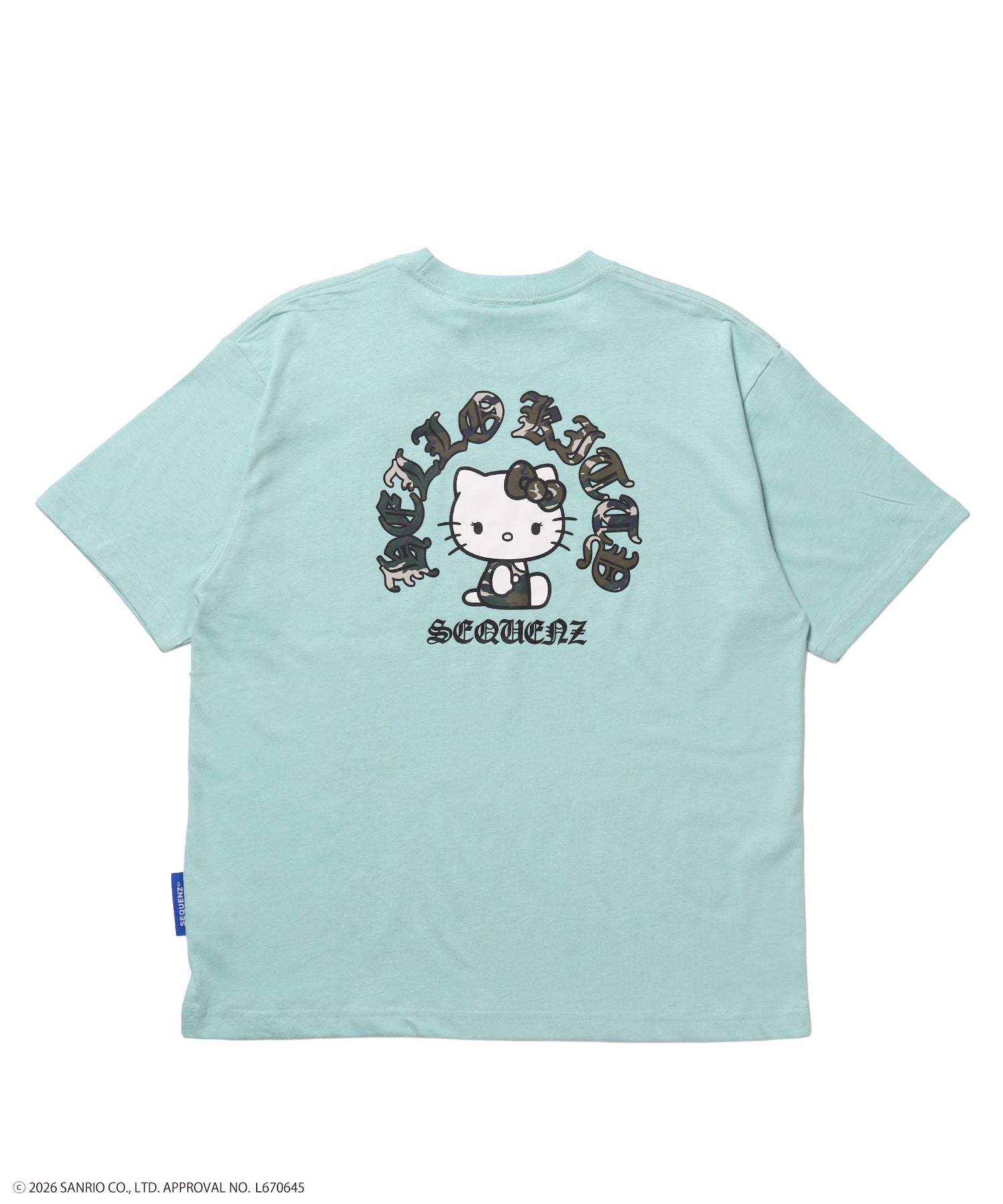HK CIRCLE LOGO TEE / ハローキティ キティちゃん 半袖 クルーネック プリント ワンポイント ラインストーン プリント グリーン