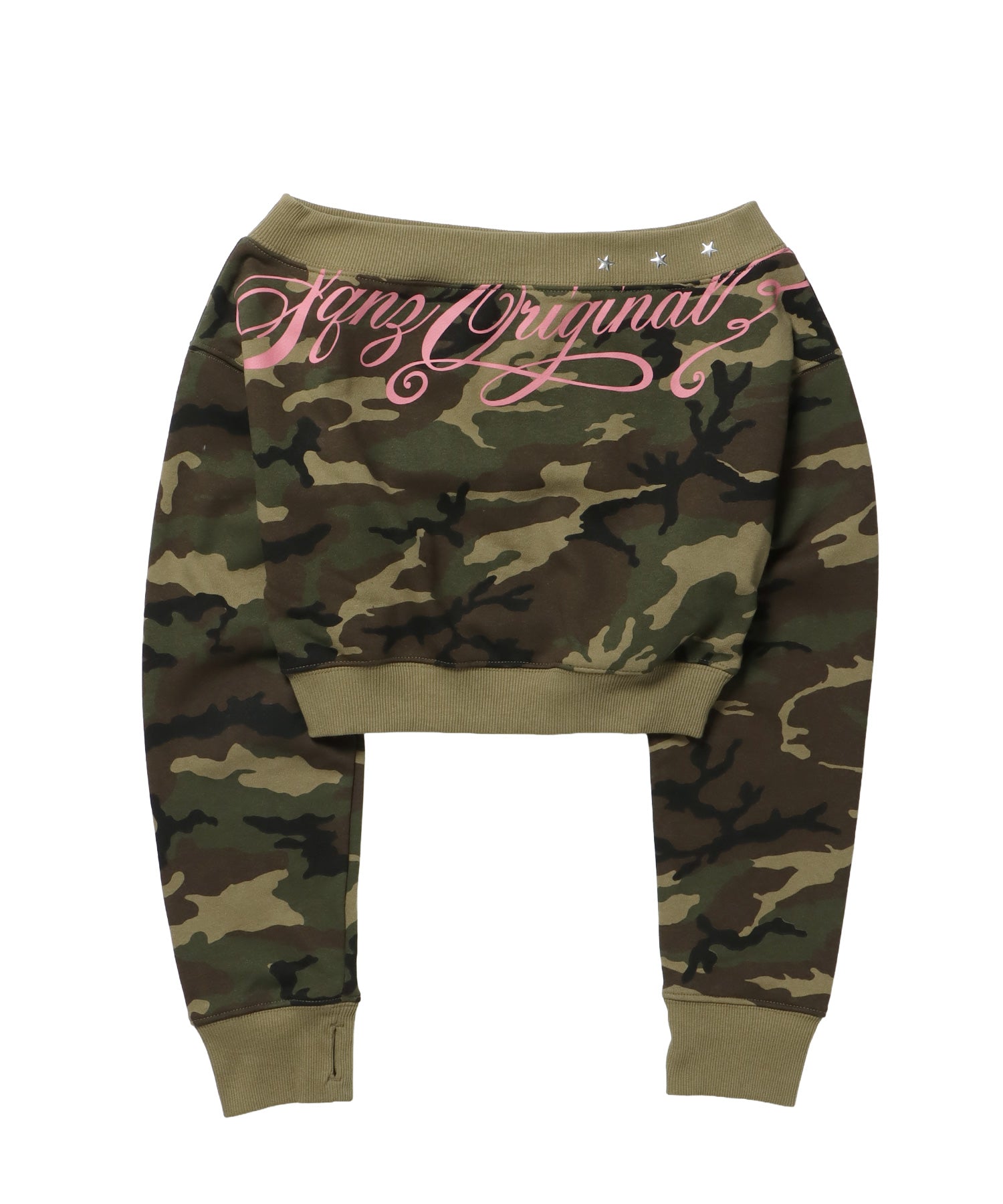 ※WEB限定 / レディーススタッズ短丈スウェット / sqnz star shoulder sweat ladies 柄80