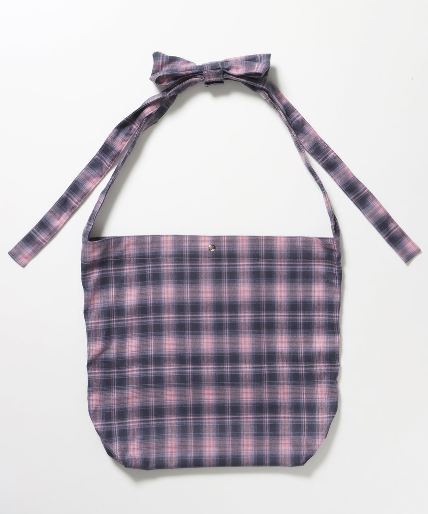 ≪予約商品≫sqnz favorite kira-kira totebag / ラインストーン バック チェック柄 2way ユニセックス ピンク