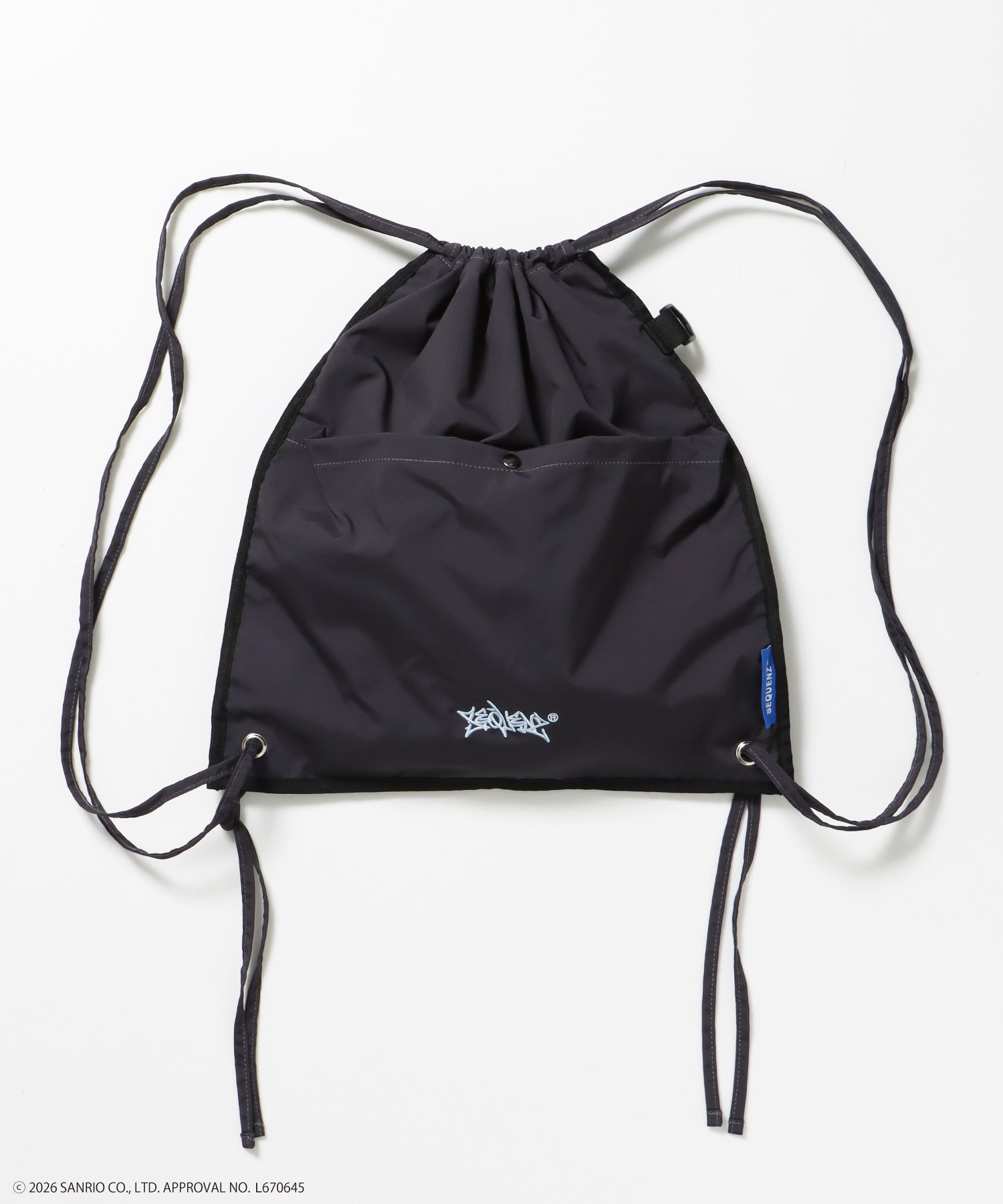 HK KITTY DAILY KNAPSACK / ナップサック バック 雑貨 2WAY プリント リバーシブル ユニセックス ブラック