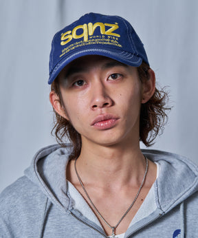 ※WEB限定 / ロゴ刺繍キャップ / sqnz logo cap ネイビー