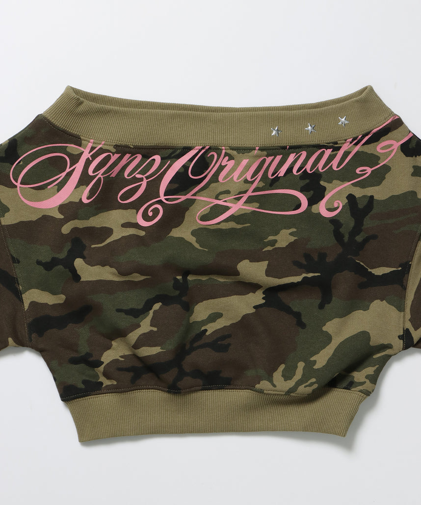 ※WEB限定 / レディーススタッズ短丈スウェット / sqnz star shoulder sweat ladies 柄80