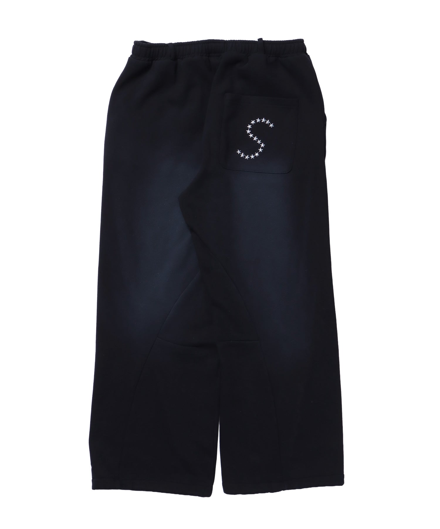 sqnz fade sweat pants / スウェット パンツ 加工 ハトメ スタッズ 裏起毛≪SET UP着用可能≫ ブラック