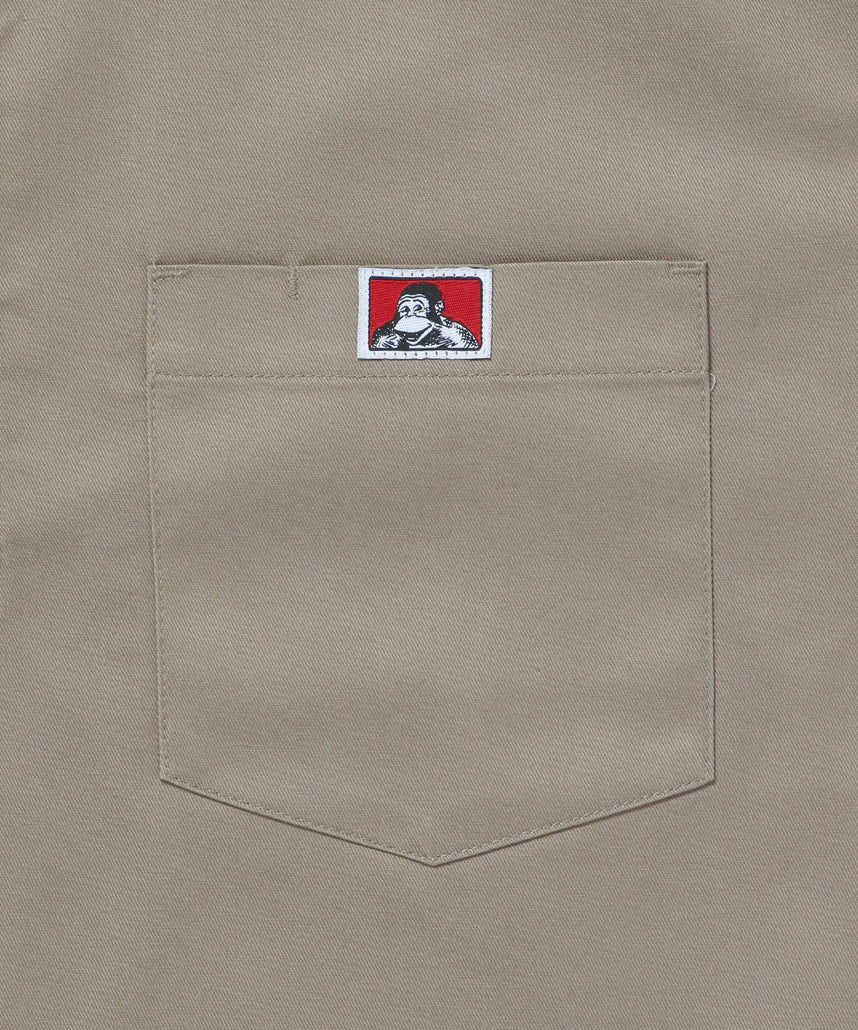 1/2ZIP S/S SHIRT / ハーフジップ シャツ 半袖 クルーネック ワンポイント ピス ワンポイント 【セットアップ着用可能】 ベージュ