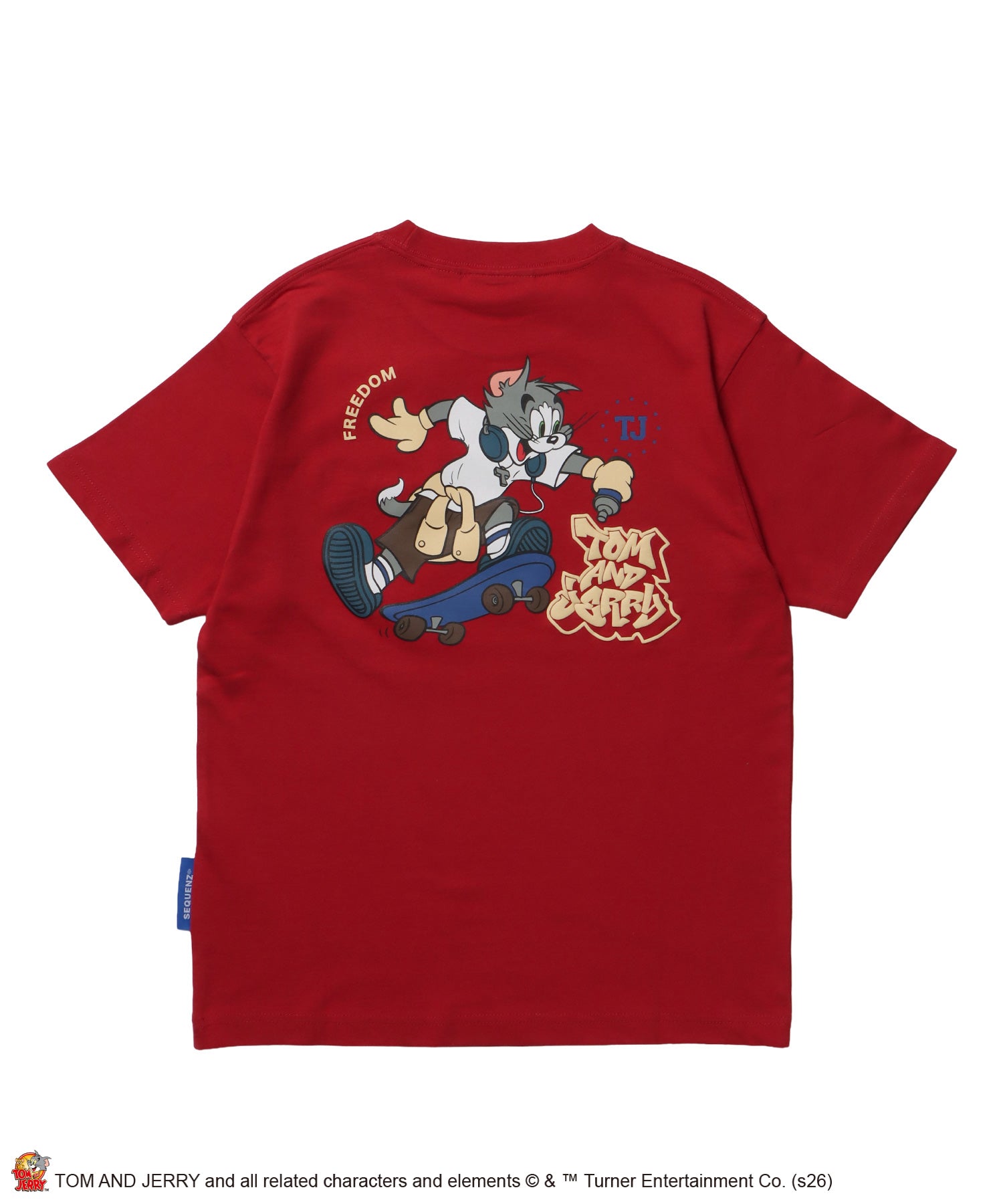 TJ SKATE BOARD TEE / トムとジェリー Tシャツ 半袖 クルーネック プリント オーバーサイズ レッド