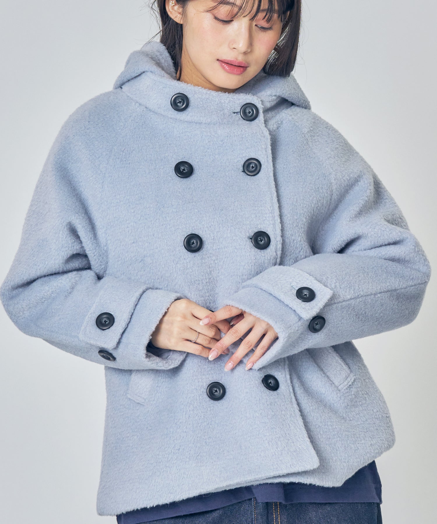 ※WEB限定 / フードメルトンPコート / sqnzU middle p coat