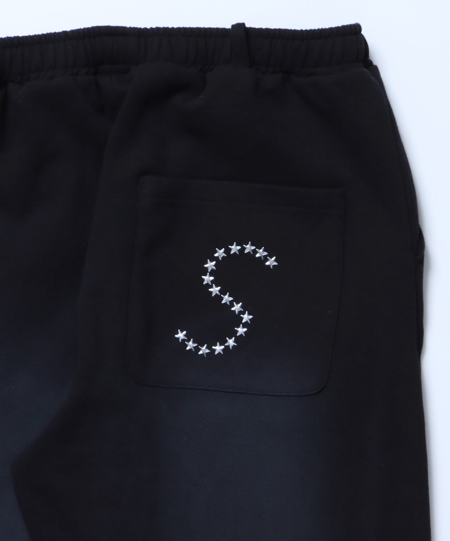 sqnz fade sweat pants / スウェット パンツ 加工 ハトメ スタッズ 裏起毛≪SET UP着用可能≫ ブラック