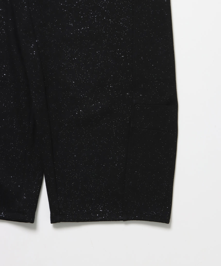 sqnz glitter sweat pants / グリッター スウェットパンツ ラインストーン ドローストリング ポケット 裏起毛 【セットアップ着用可能】 ブラック