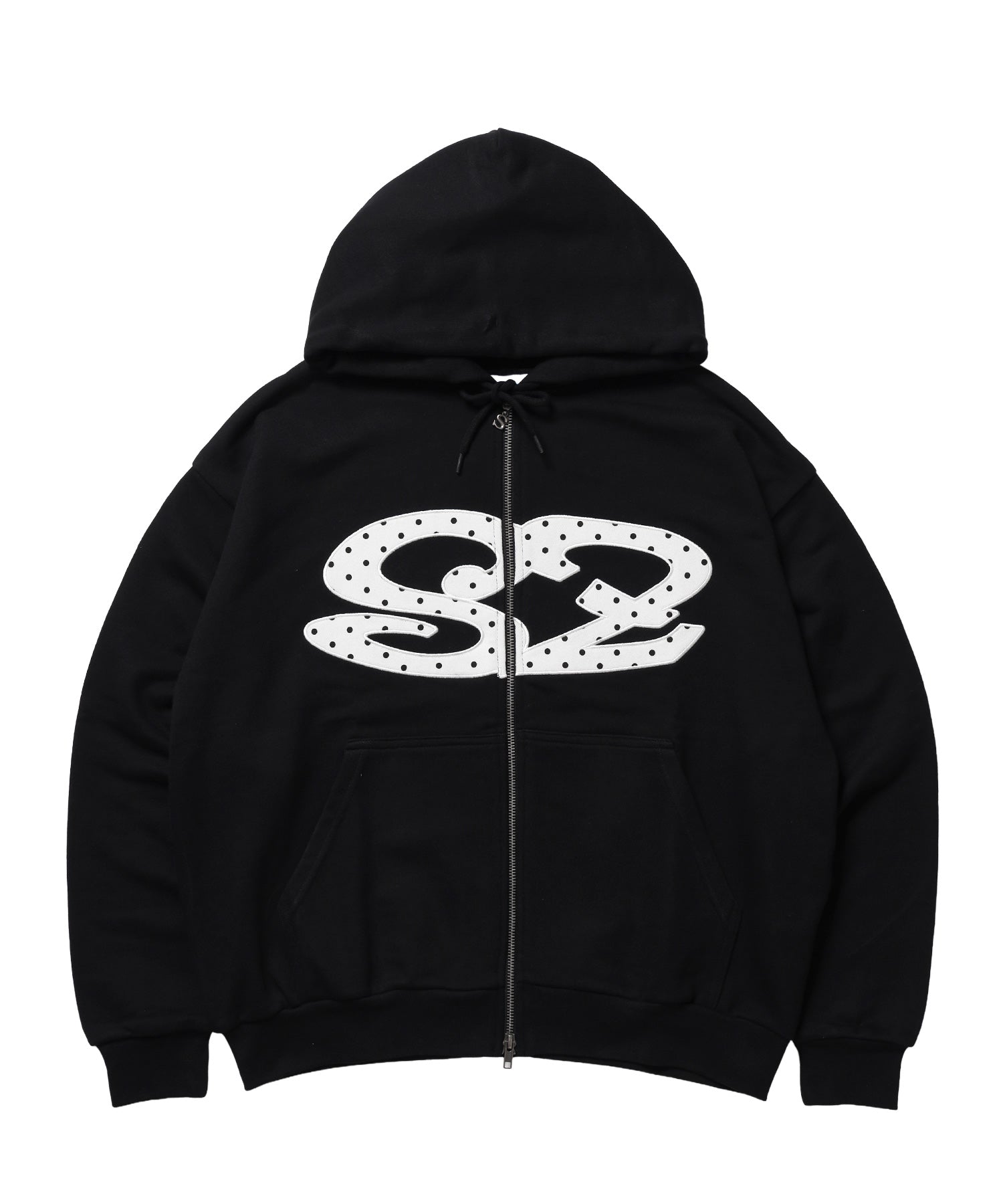 ≪予約商品≫※WEB限定 / アソートまたぎジップパーカー / sqnz logo applique zip p/k ブラック