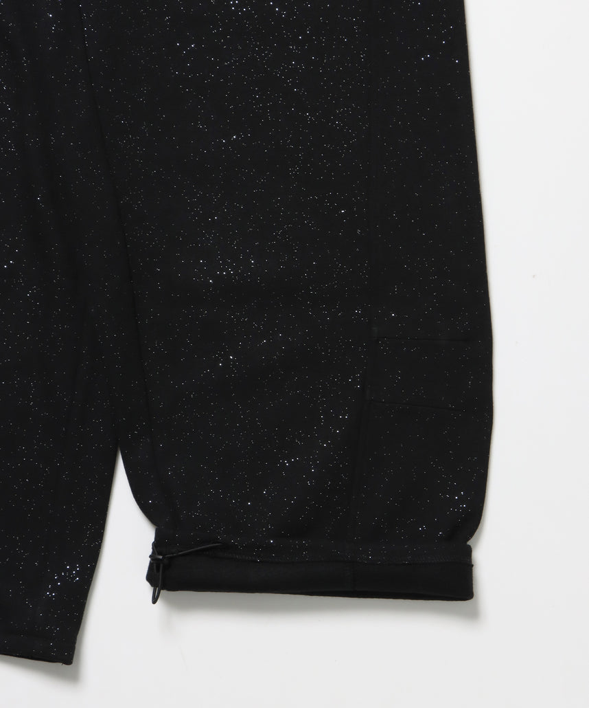 sqnz glitter sweat pants / グリッター スウェットパンツ ラインストーン ドローストリング ポケット 裏起毛 【セットアップ着用可能】 ブラック
