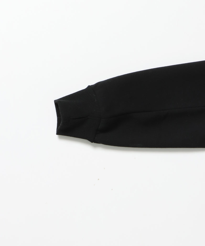 sqnz fur zip pk / レディース ファー ジップパーカー 加工 裏起毛 短丈 ダブルジップ ブラック