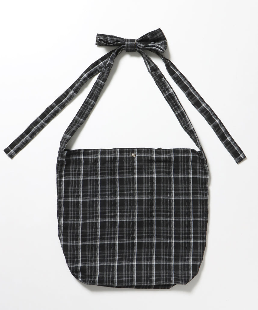 ≪予約商品≫sqnz favorite kira-kira totebag / ラインストーン バック チェック柄 2way ユニセックス ブラック