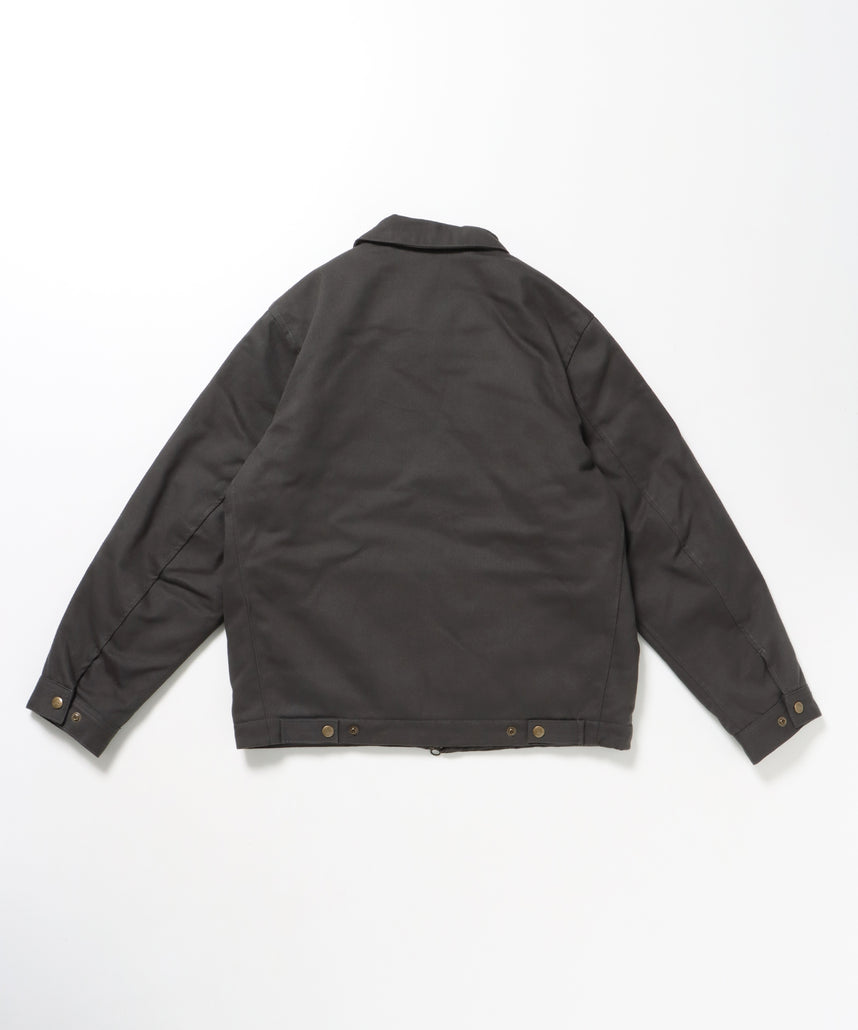 PADDED EISENHOWER JACKET / オーバーサイズ ビッグシルエット ジャケット アウター 中綿 ジップ チャコール