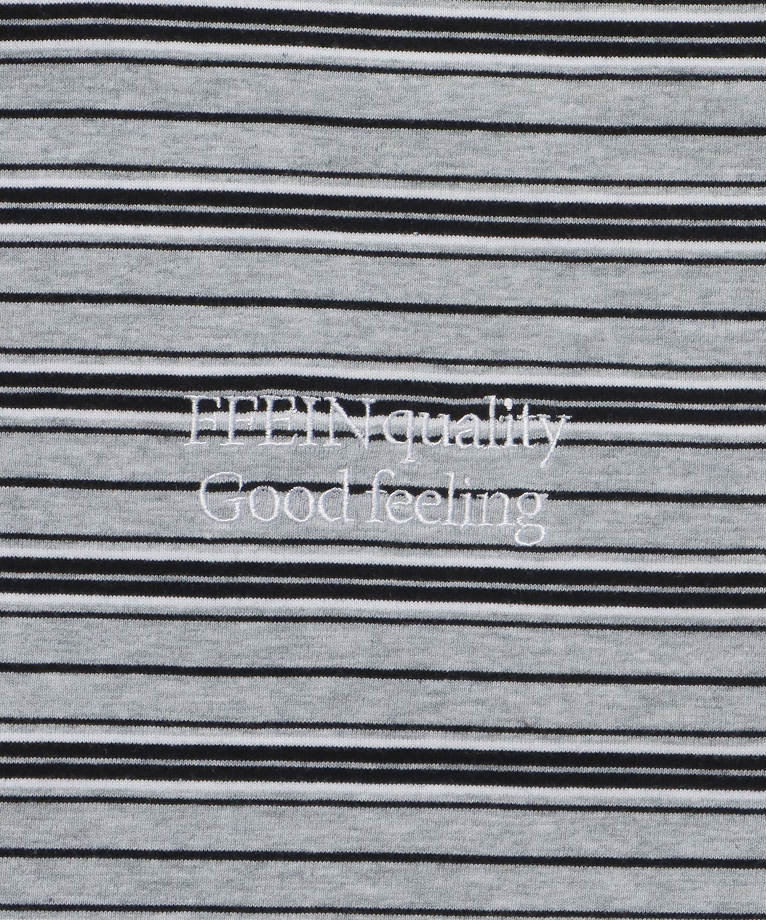 ロゴ刺繍マルチボーダーロングスリーブTシャツ グレー