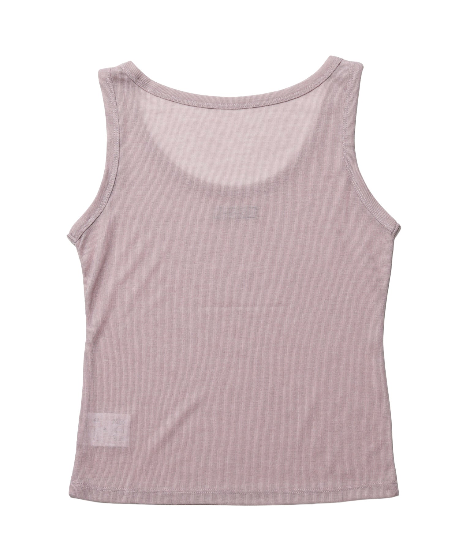 sqnz sheer layered tank / レディース シアー レイヤード ピスネーム メタルプレート タンクトップ クルーネック ライトピンク