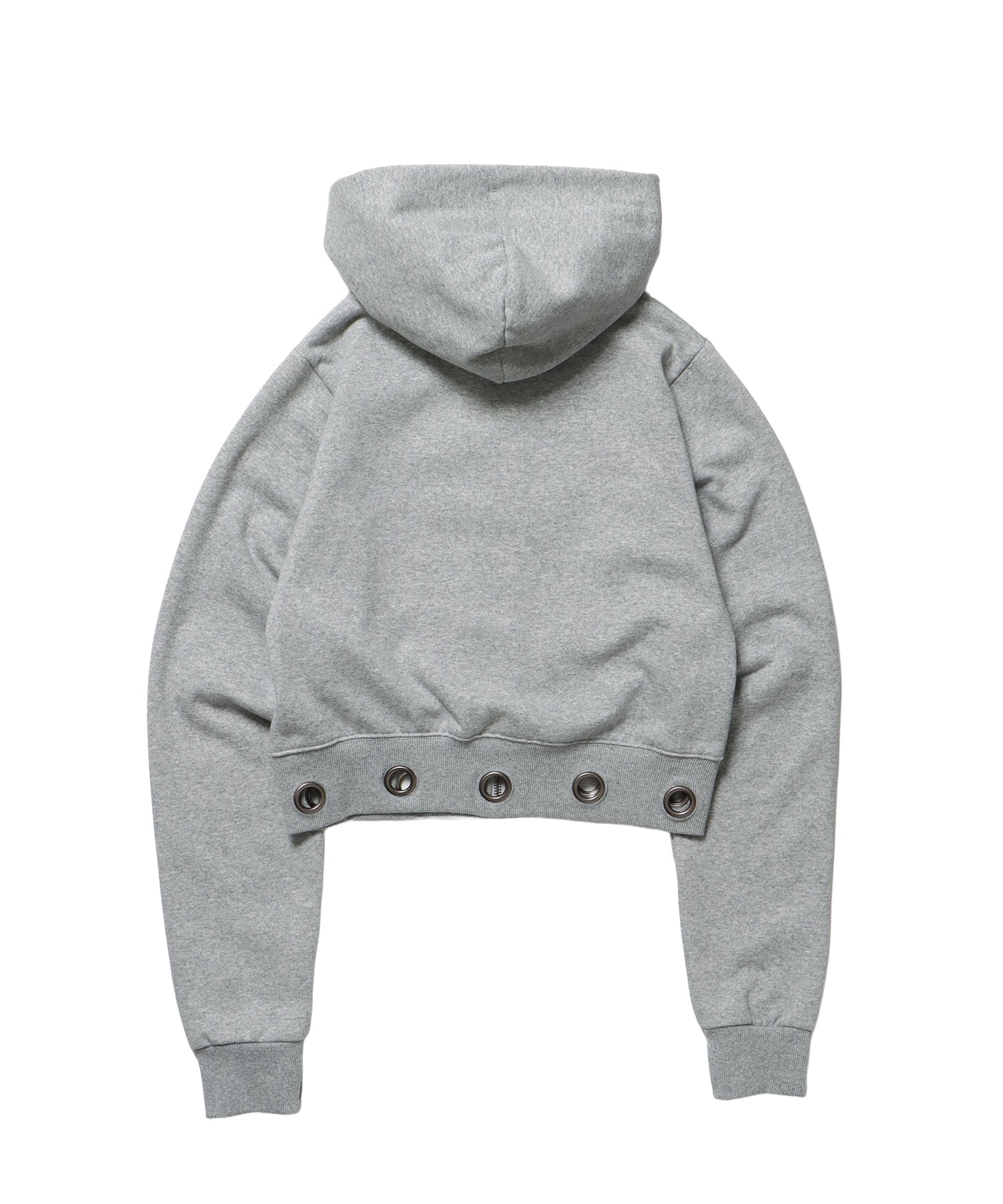 sqnz eyelet fit zip pk / レディース ジップパーカー フーディ ハトメ スタッズ ダフルジップ 裏起毛≪SET UP着用可能≫ グレー