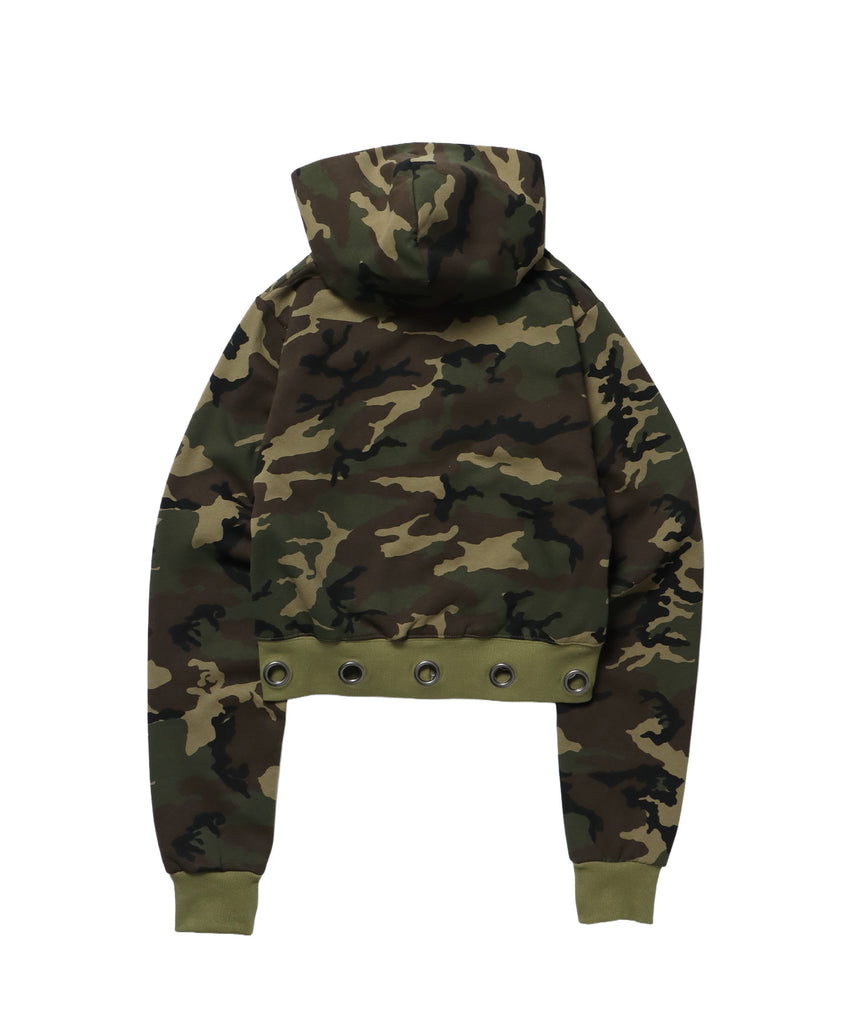 sqnz eyelet fit zip pk / レディース ジップパーカー フーディ ハトメ スタッズ ダフルジップ 裏起毛 ≪SET UP着用可能≫ 柄80