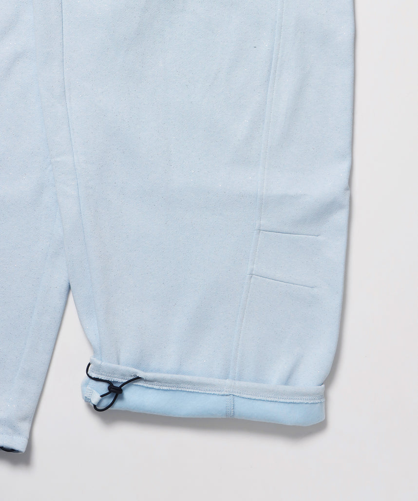 sqnz glitter sweat pants / グリッター スウェットパンツ ラインストーン ドローストリング ポケット 裏起毛 【セットアップ着用可能】 スカイブルー
