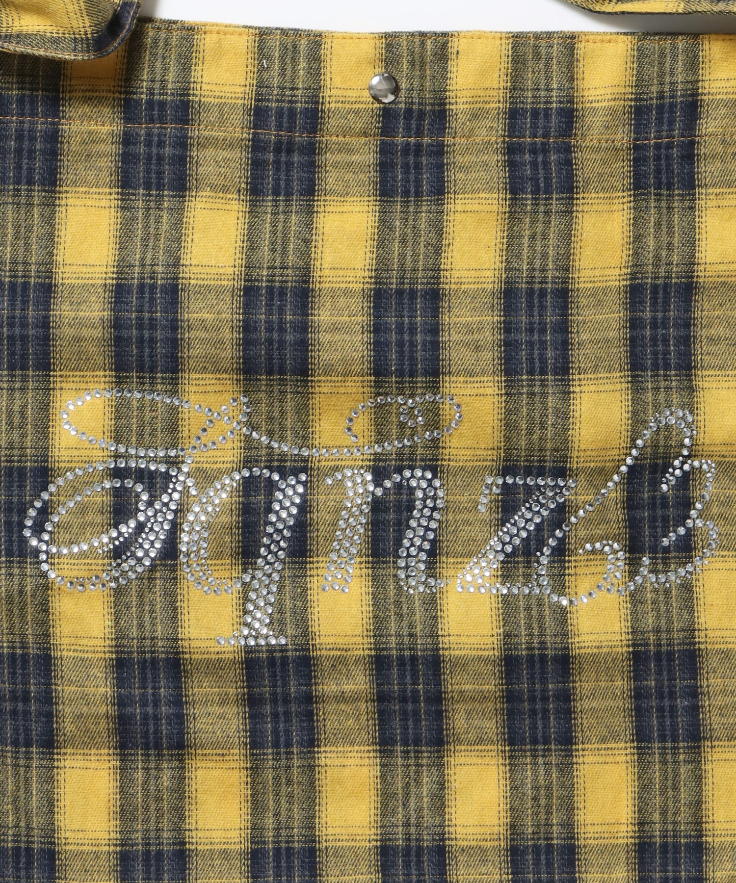 ≪予約商品≫sqnz favorite kira-kira totebag / ラインストーン バック チェック柄 2way ユニセックス イエロー