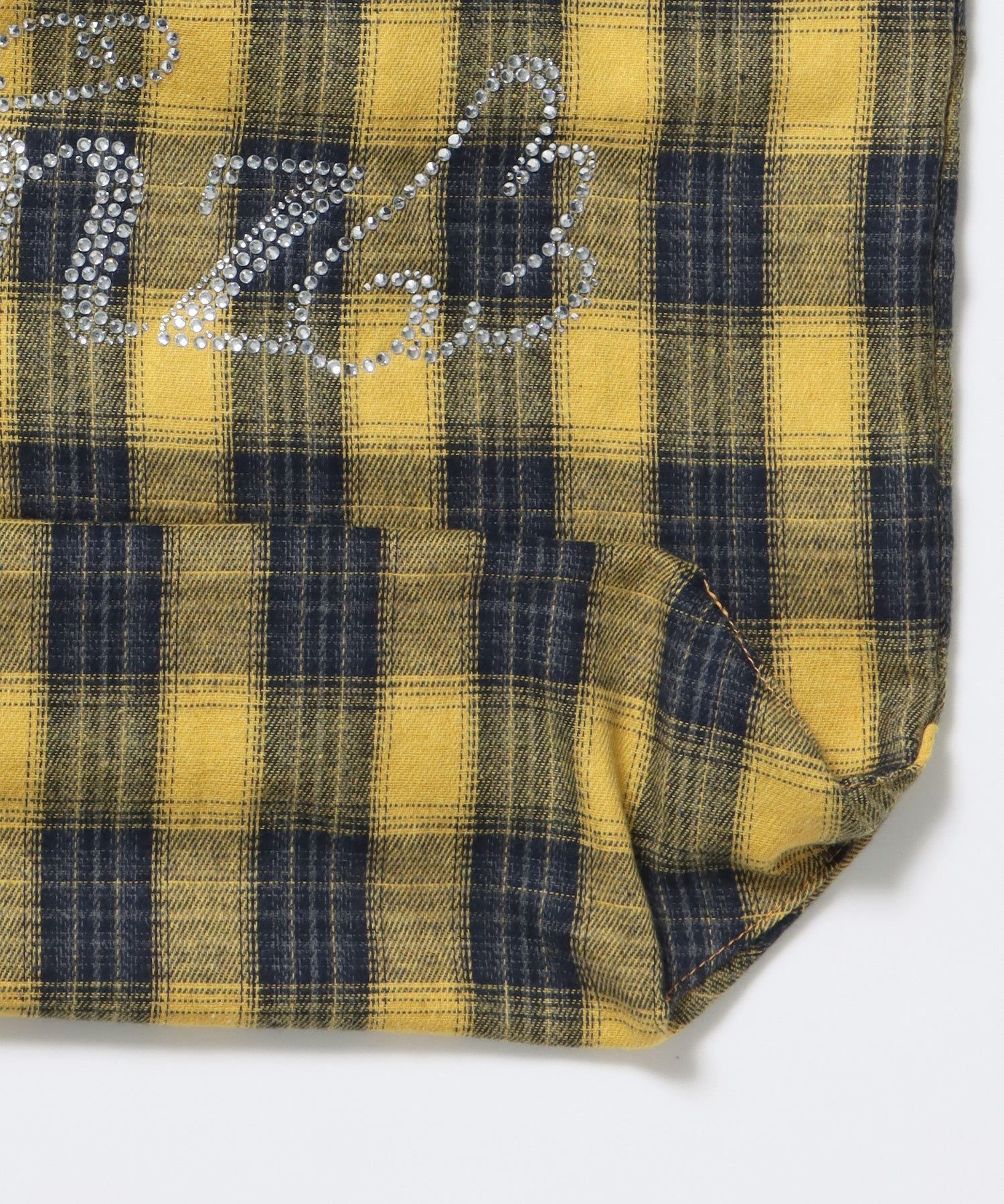 ≪予約商品≫sqnz favorite kira-kira totebag / ラインストーン バック チェック柄 2way ユニセックス イエロー