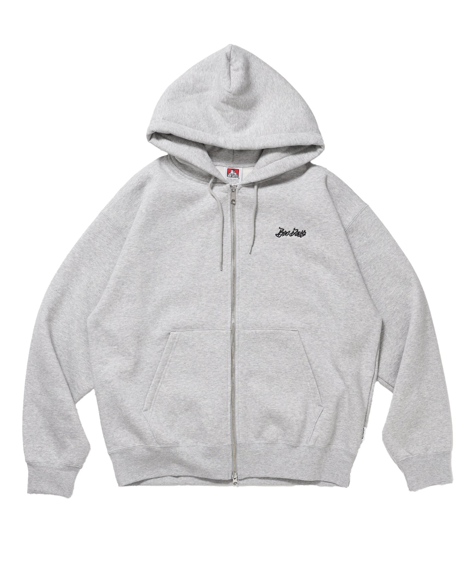 TAGGING ZIP HOODIE / ジップパーカー フード タグ 刺繍 裏起毛 ユニセックス グレー