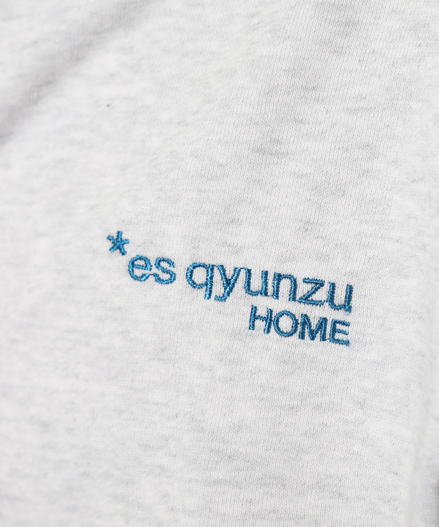 ※WEB限定 / es HOMEロゴ裏起毛ジップパーカー / sqnzU basic logo zip p/k アッシュグレー