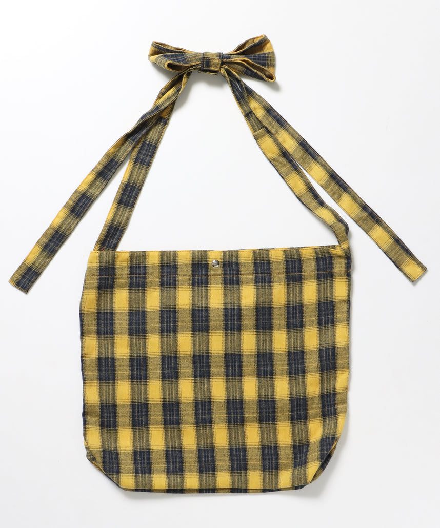 ≪予約商品≫sqnz favorite kira-kira totebag / ラインストーン バック チェック柄 2way ユニセックス イエロー