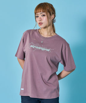 ※WEB限定 sqnz star new logo tee / 半袖 クルーネック プリント ワンポイント レイヤード ユニセックス ベージュ