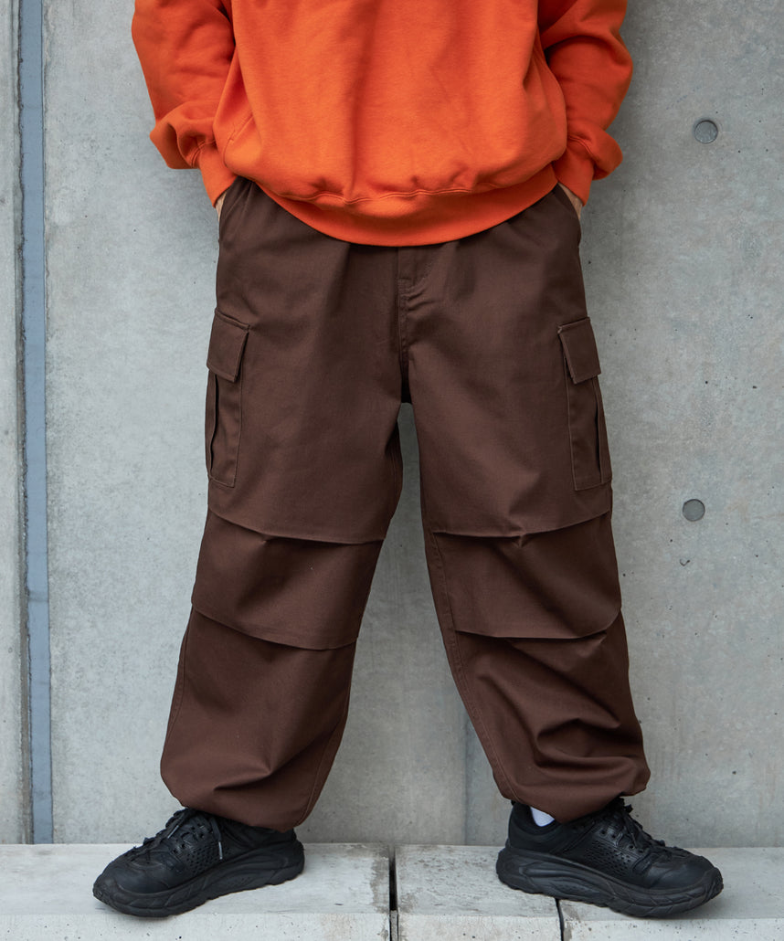 H177 着用サイズ:L【柄85(ブラウン カーゴポケット付き)】
