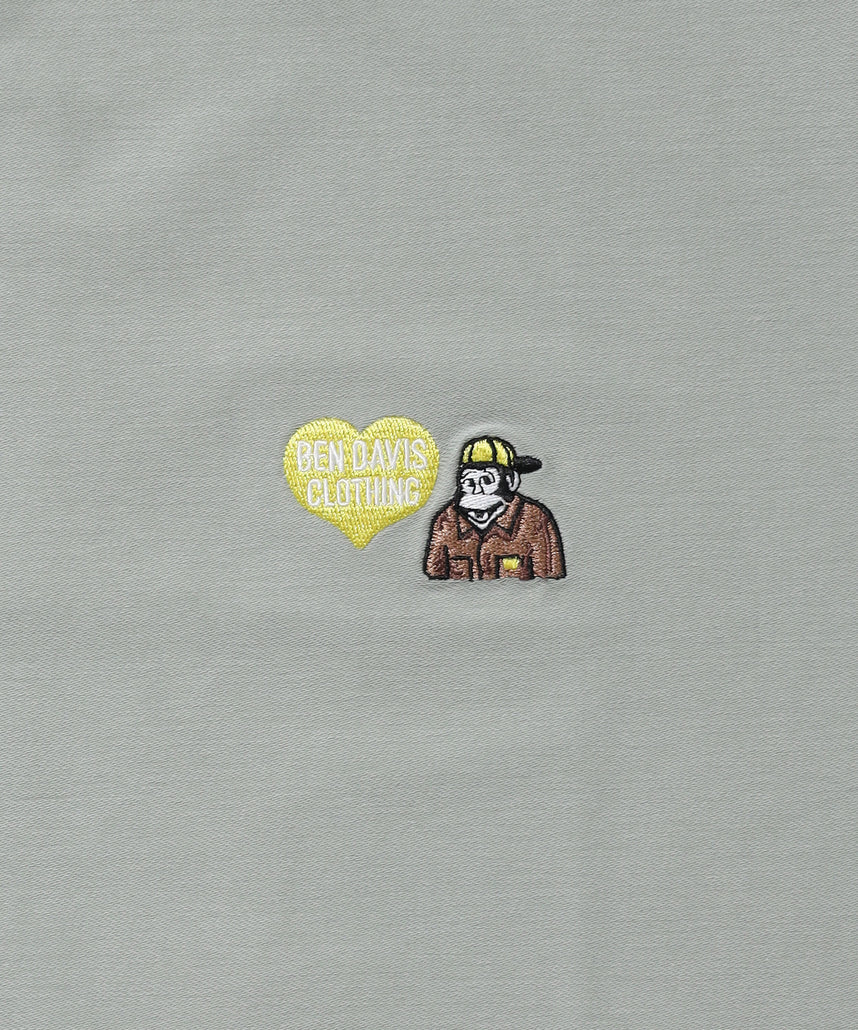 COOLER GORILLA EMB TEE / 接触冷感 オーバーサイズ 半袖 Tシャツ クルーネック 刺繍 ワンポイント プリント ユニセックス グリーン