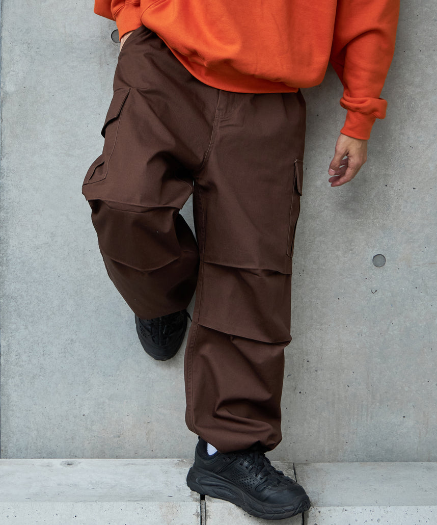 H177 着用サイズ:L【柄85(ブラウン カーゴポケット付き)】