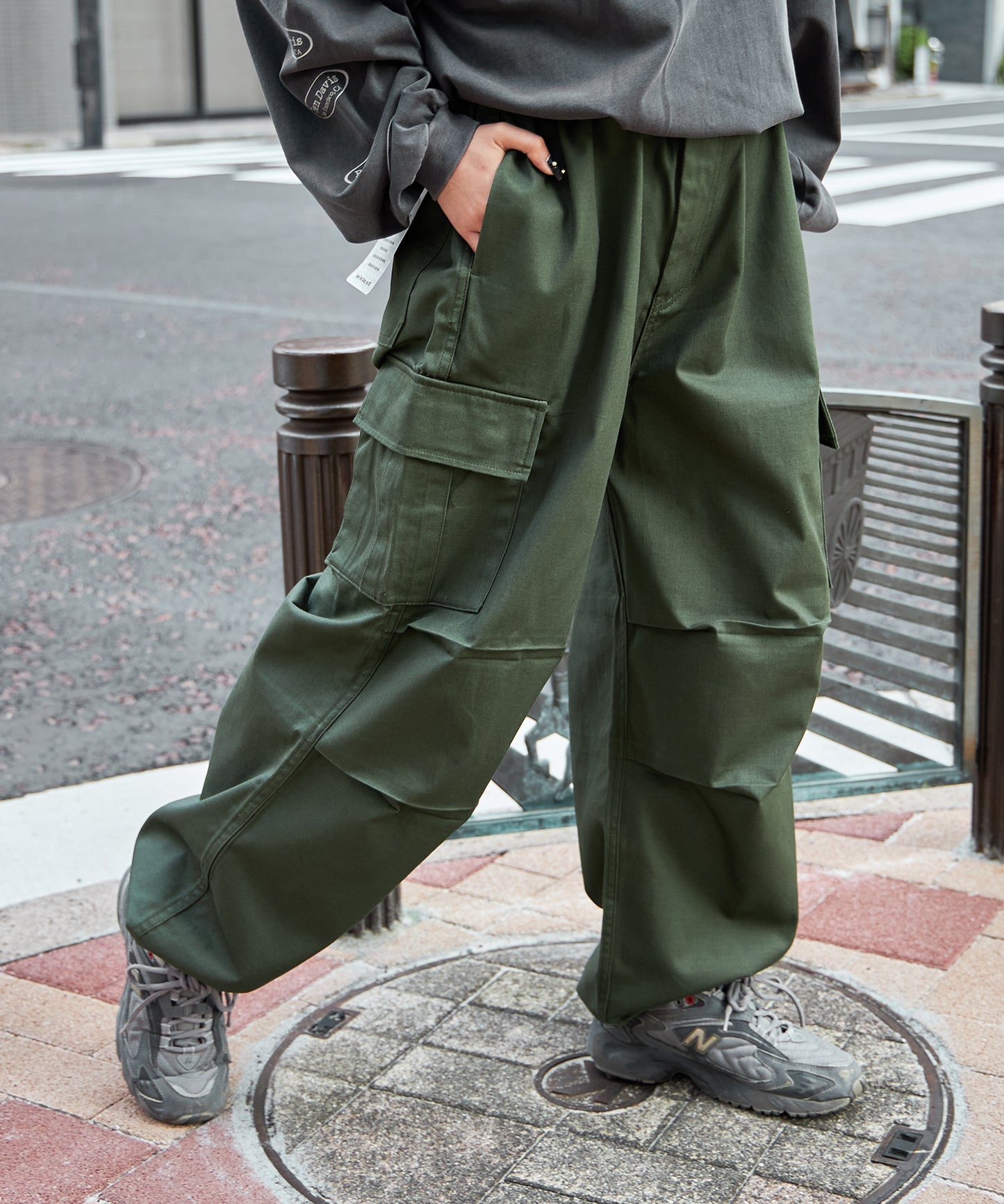 H162 Size:L【その他3(カーキ カーゴポケット付き)】