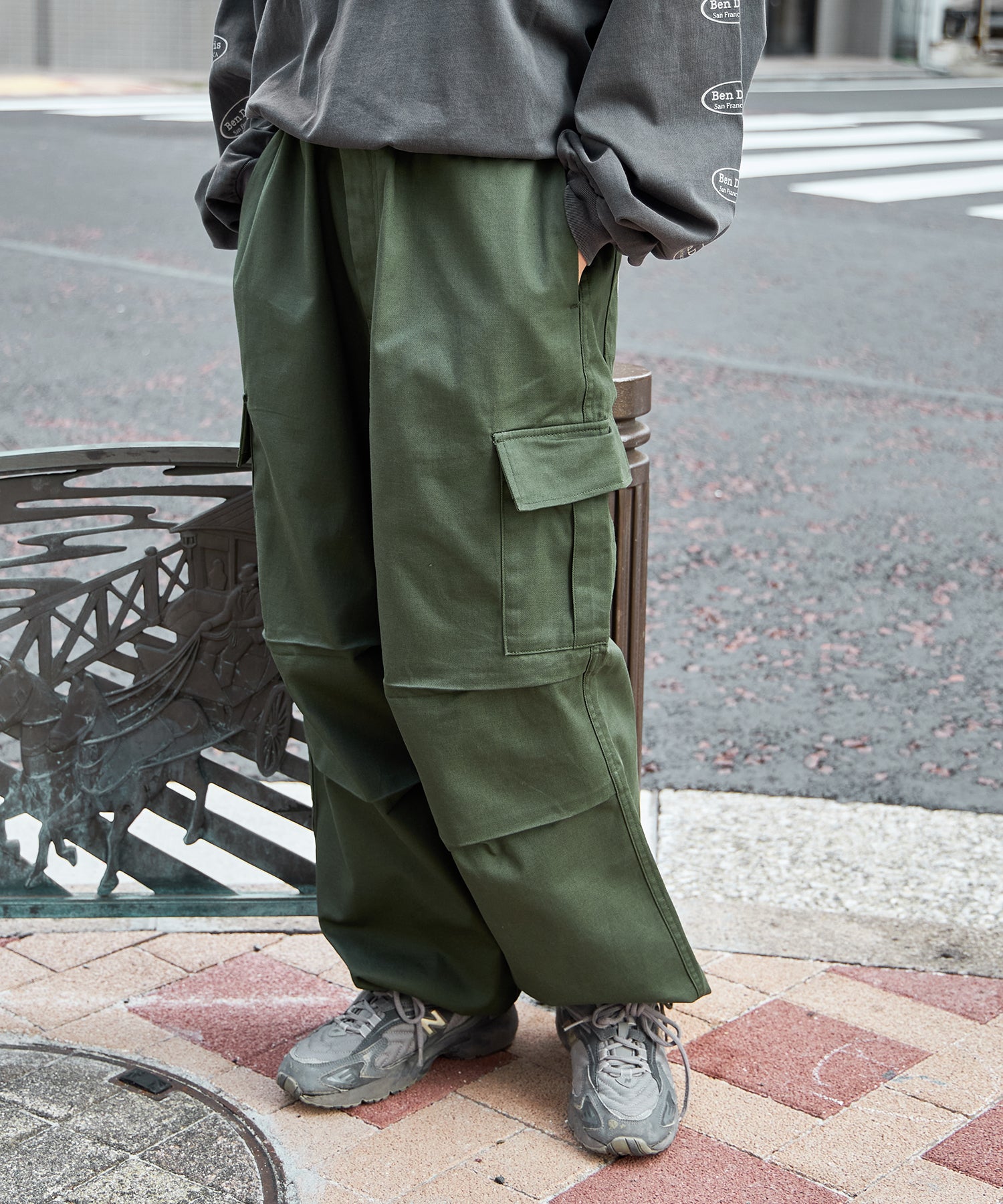 H162 Size:L【その他3(カーキ カーゴポケット付き)】