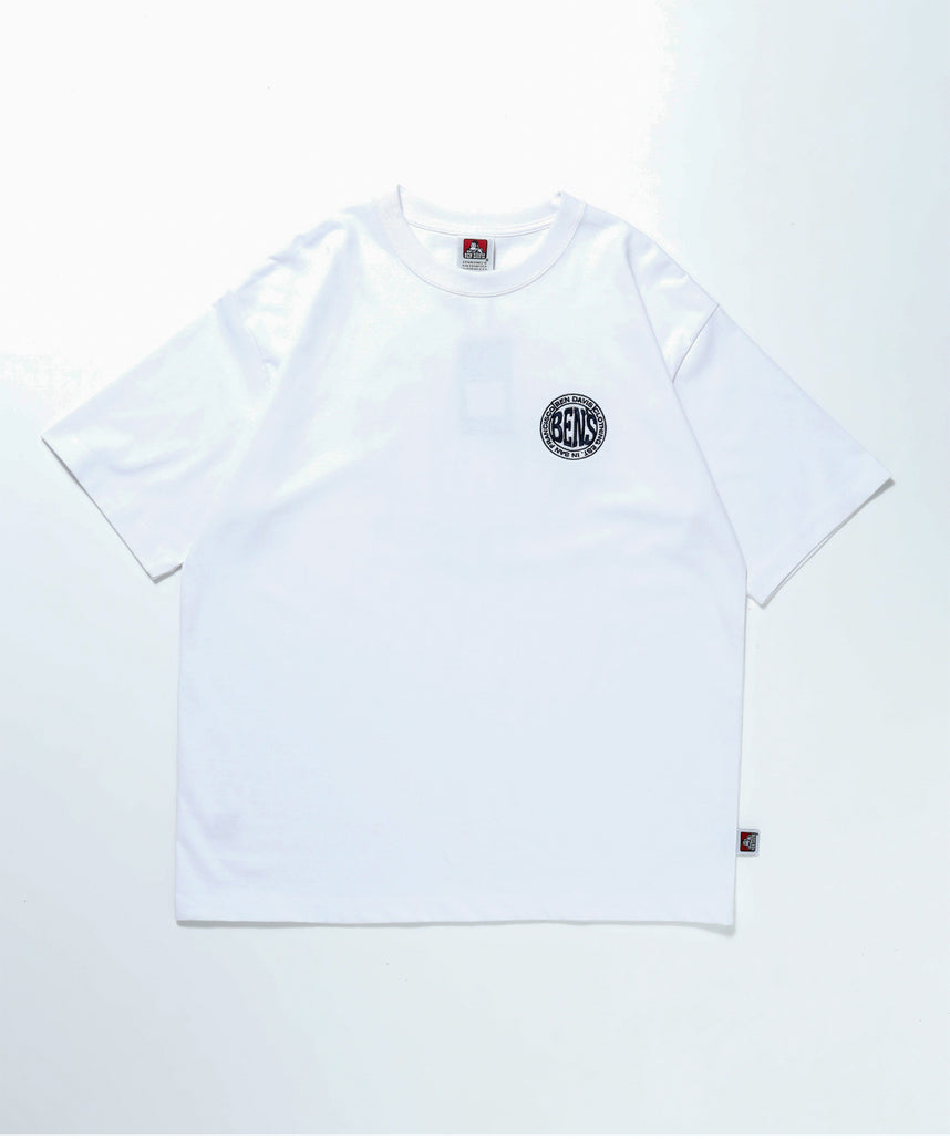 CIRCLE BEN‘S TEE / サークルロゴ Tシャツ 刺繍 半袖 シンプルロゴ ホワイト