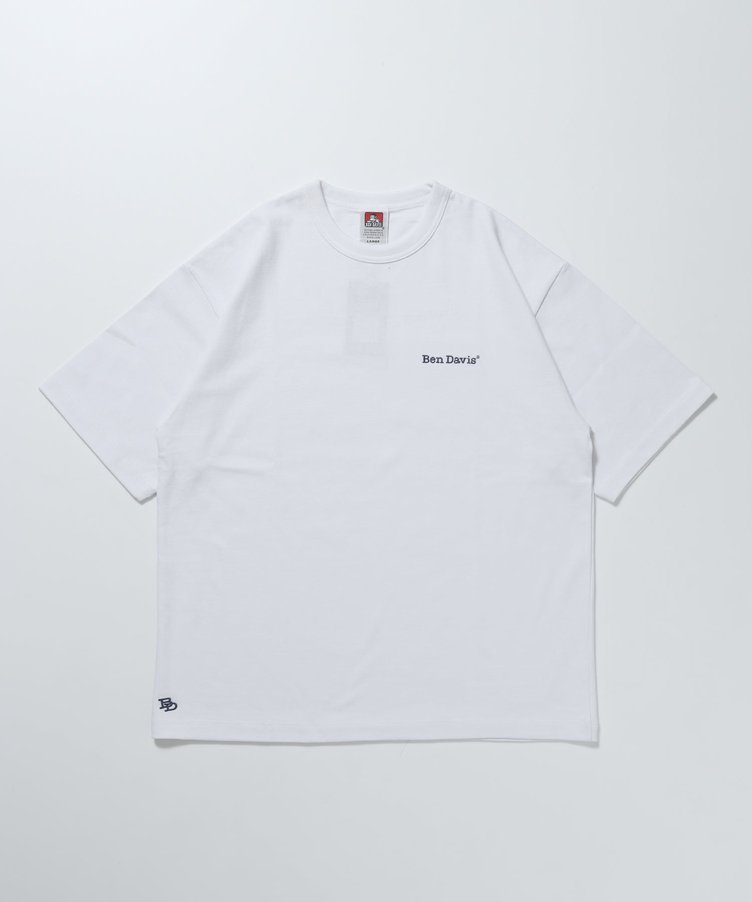 【BEN DAVIS(ベンデイビス)】NAVAL別注 エクストラヘビーオーバーT / 半袖 Tシャツ ワンポイント ブランドロゴ 刺繍 ホワイト