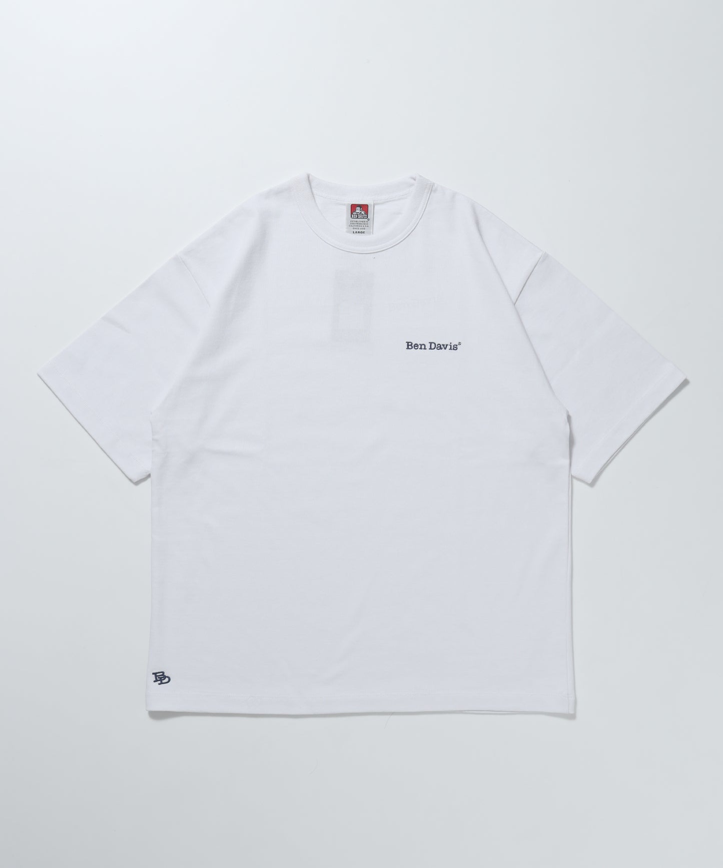 【BEN DAVIS(ベンデイビス)】NAVAL別注 エクストラヘビーオーバーT / 半袖 Tシャツ ワンポイント ブランドロゴ 刺繍 ホワイト