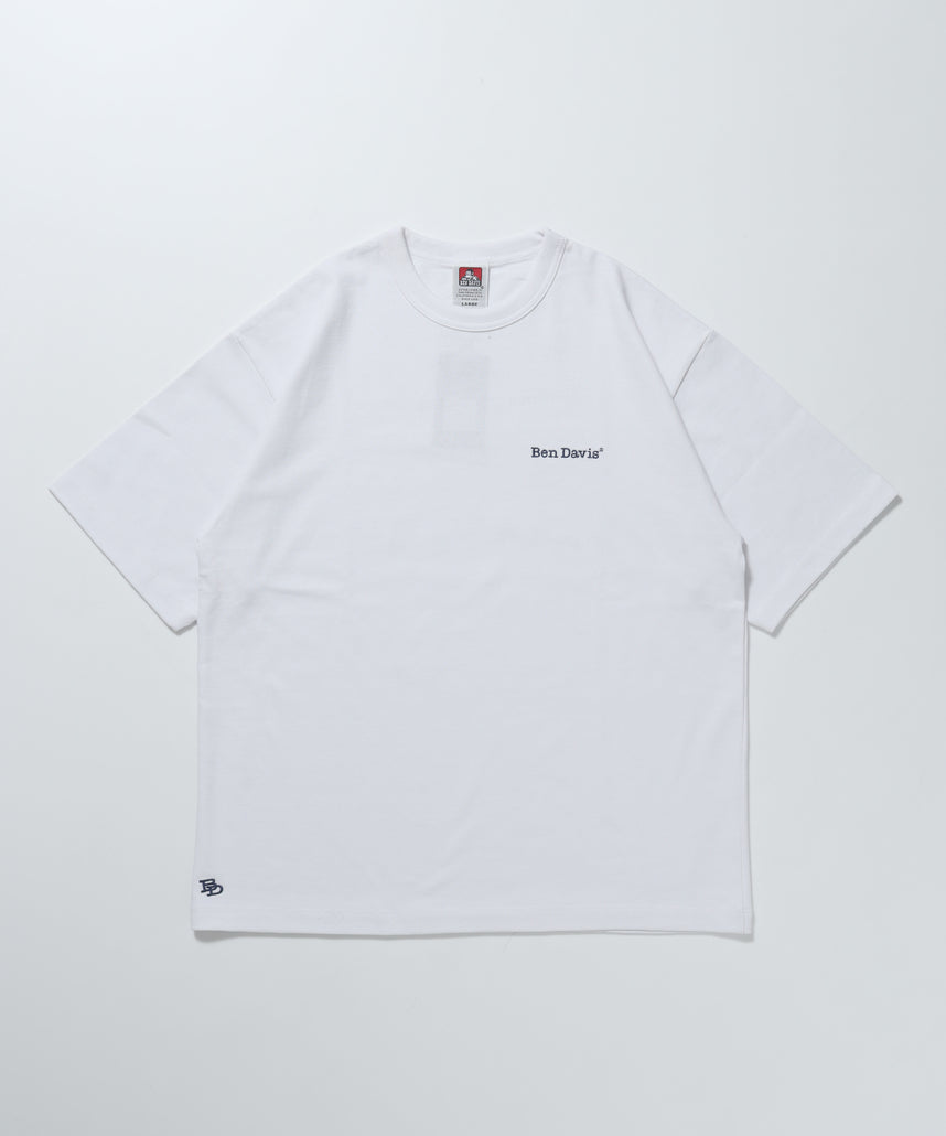 【BEN DAVIS(ベンデイビス)】NAVAL別注 エクストラヘビーオーバーT / 半袖 Tシャツ ワンポイント ブランドロゴ 刺繍 ホワイト