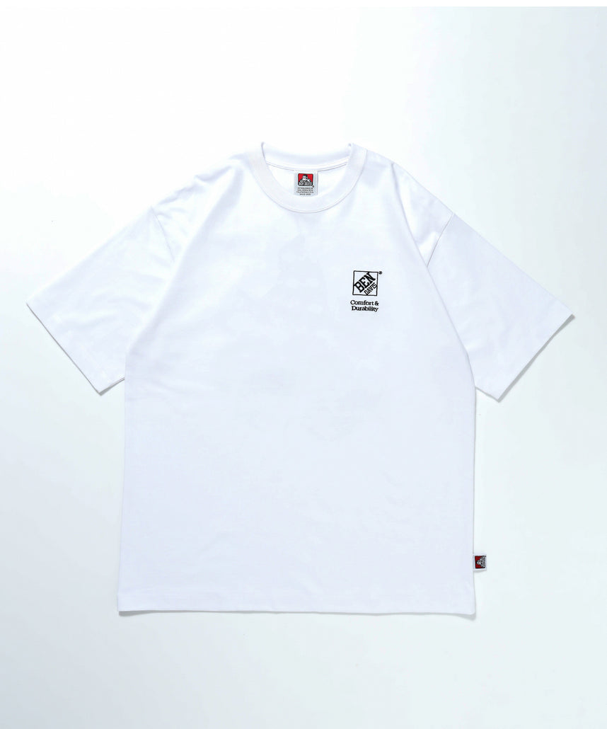 FRIDGE DOOR TEE / スケーター ステッカー Tシャツ アメリカン スクウェアロゴ 刺繍 半袖 ホワイト