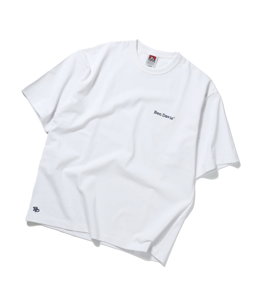 【BEN DAVIS(ベンデイビス)】NAVAL別注 エクストラヘビーオーバーT / 半袖 Tシャツ ワンポイント ブランドロゴ 刺繍 ホワイト