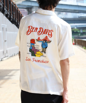 SOUVENIR EMB O/C SHIRT / 半袖 シャツ 刺繍 オープンカラー ヴィンテージライク オフホワイト