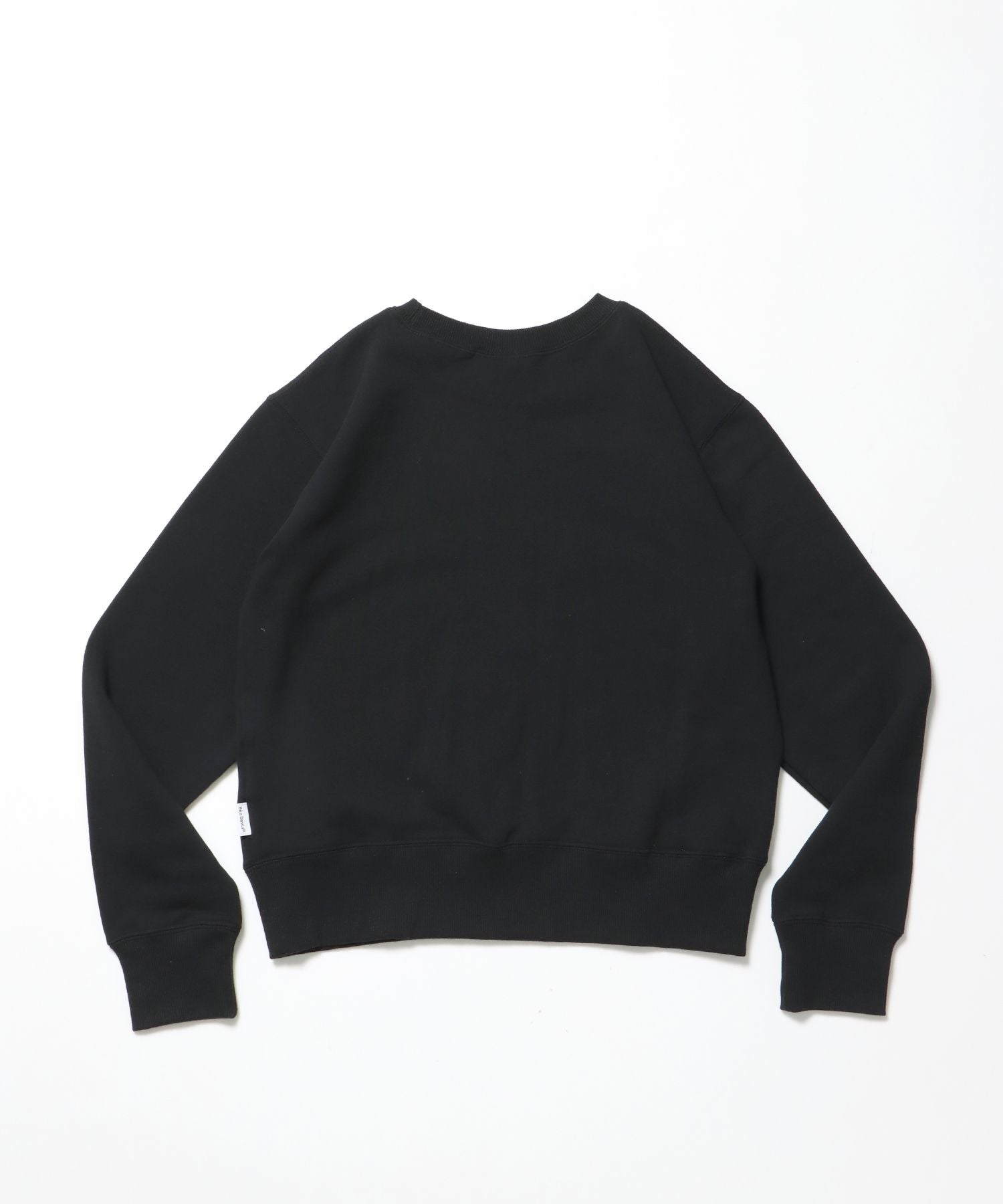 70'S FIT CRACK LOGO CREW / スウェット クルーネック 裏毛 長袖 短丈 ロゴプリント ブラック