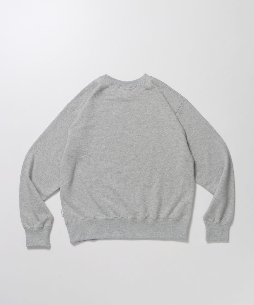 70'S FIT CRACK LOGO CREW / スウェット クルーネック 裏毛 長袖 短丈 ロゴプリント グレー