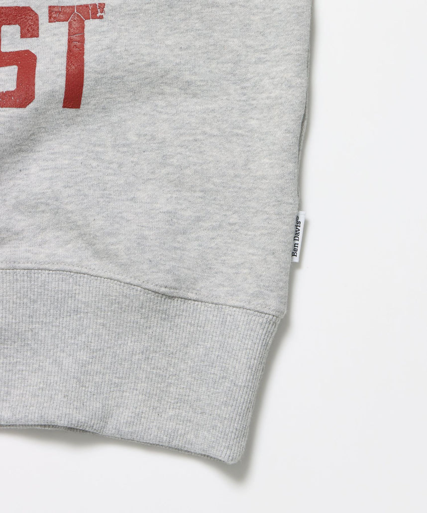 70'S FIT CRACK LOGO CREW / スウェット クルーネック 裏毛 長袖 短丈 ロゴプリント グレー