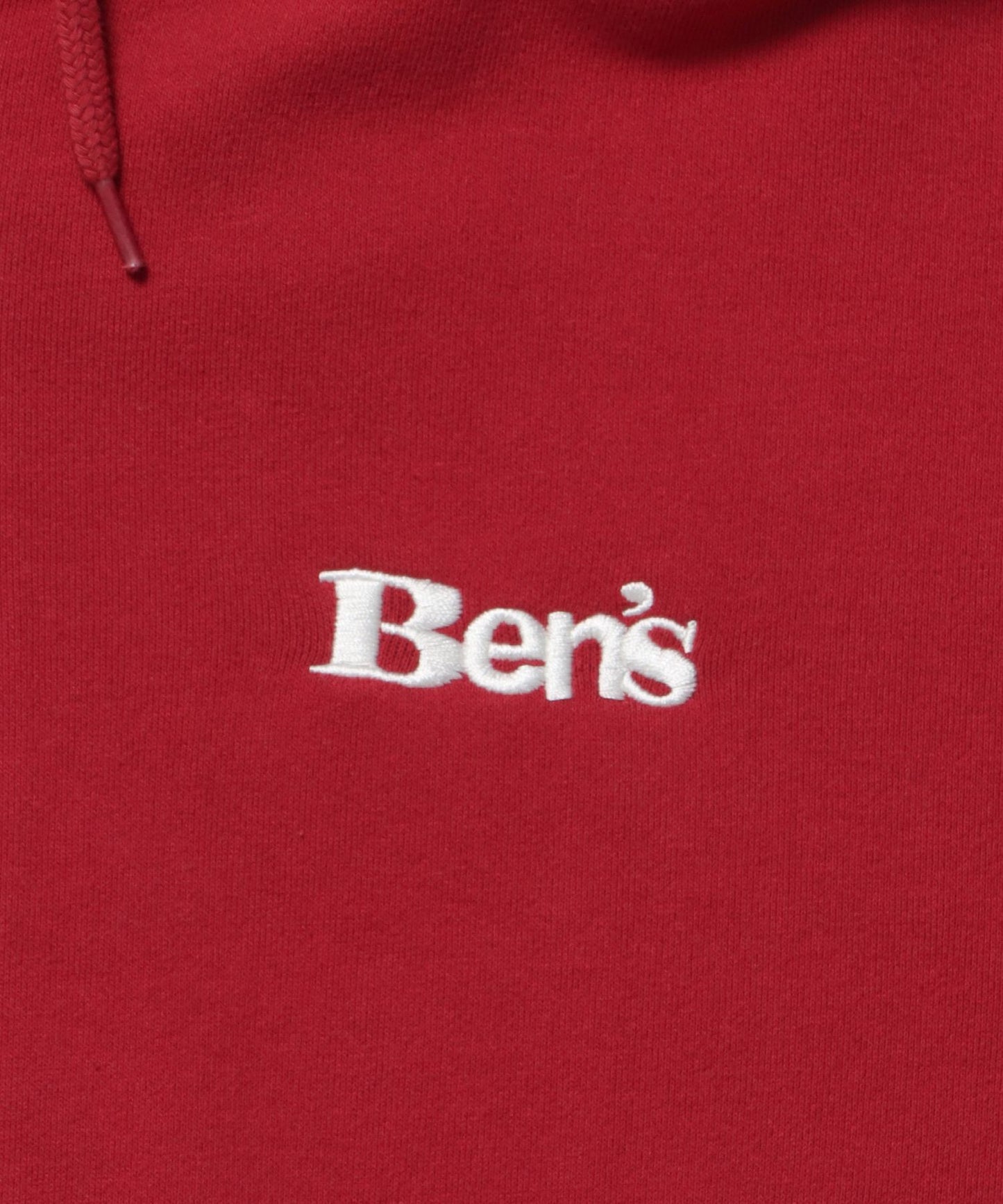 70'S FIT ZIP HOODIE / ジップパーカー 刺繍 フーディ ダブルジップ 裏毛 短丈 レッド