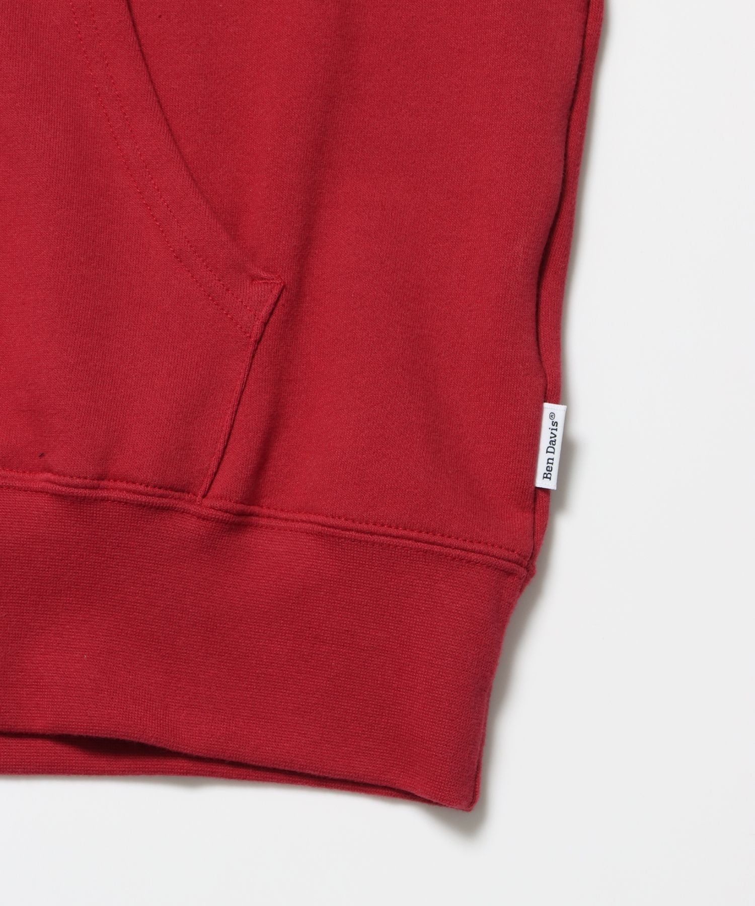 70'S FIT ZIP HOODIE / ジップパーカー 刺繍 フーディ ダブルジップ 裏毛 短丈 レッド