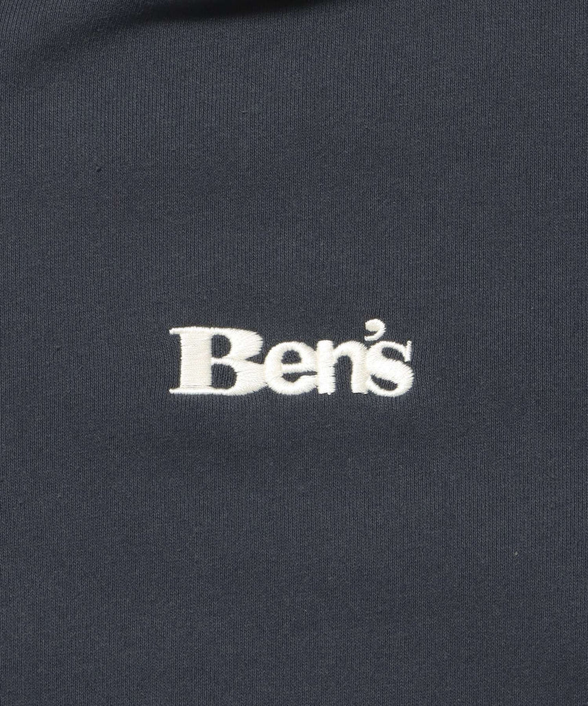 70'S FIT ZIP HOODIE / ジップパーカー 刺繍 フーディ ダブルジップ 裏毛 短丈 ネイビー