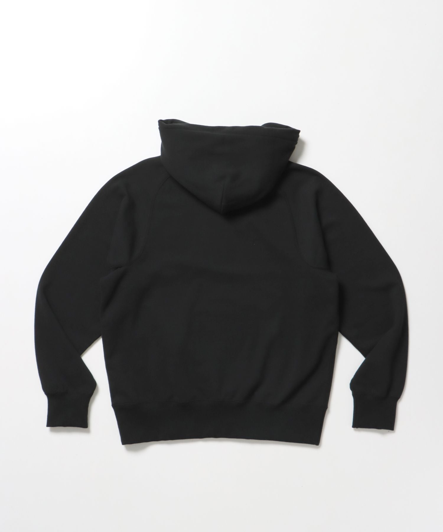 70’S FIT AFTER HOODIE / ビッグシルエット プルオーバー フーディ 裏毛 ワッフル 短丈 ブラック