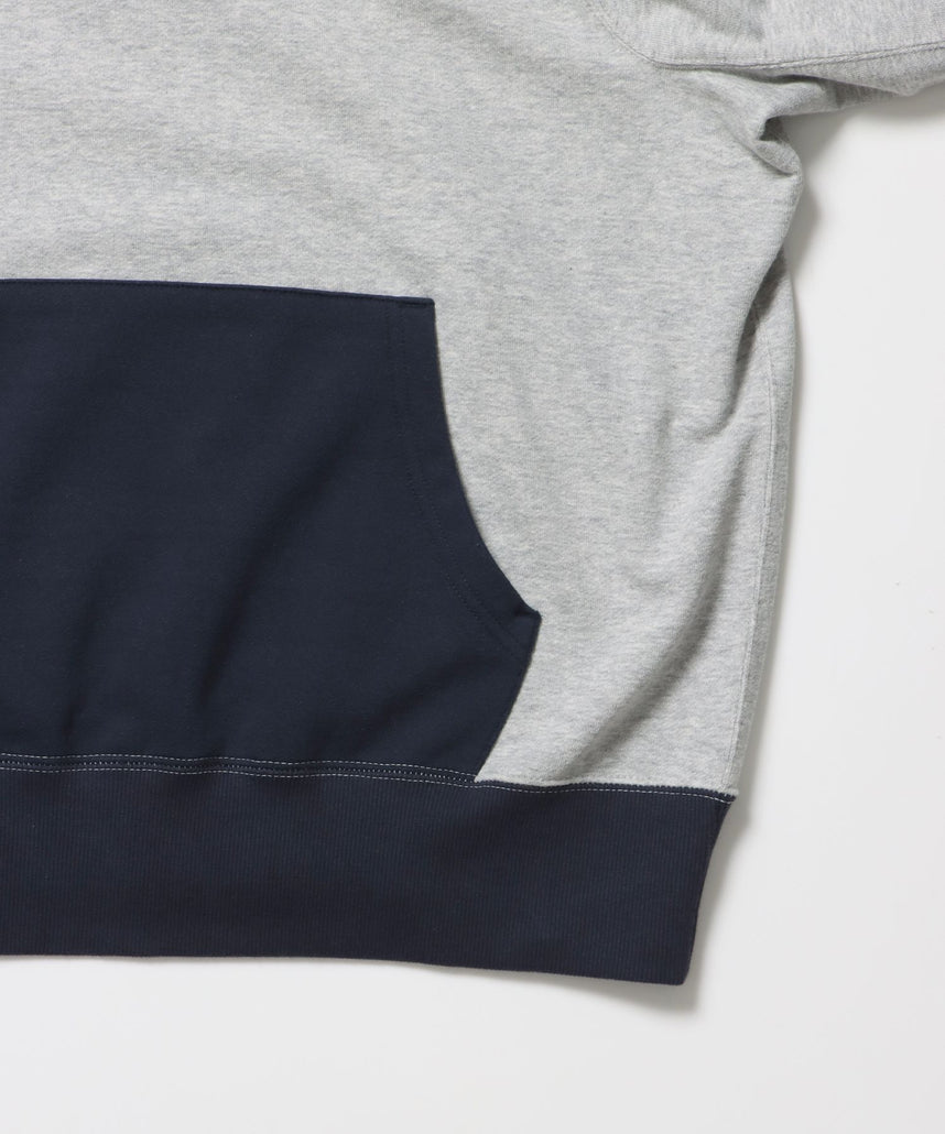 70’S FIT AFTER HOODIE / ビッグシルエット プルオーバー フーディ 裏毛 ワッフル 短丈 グレー