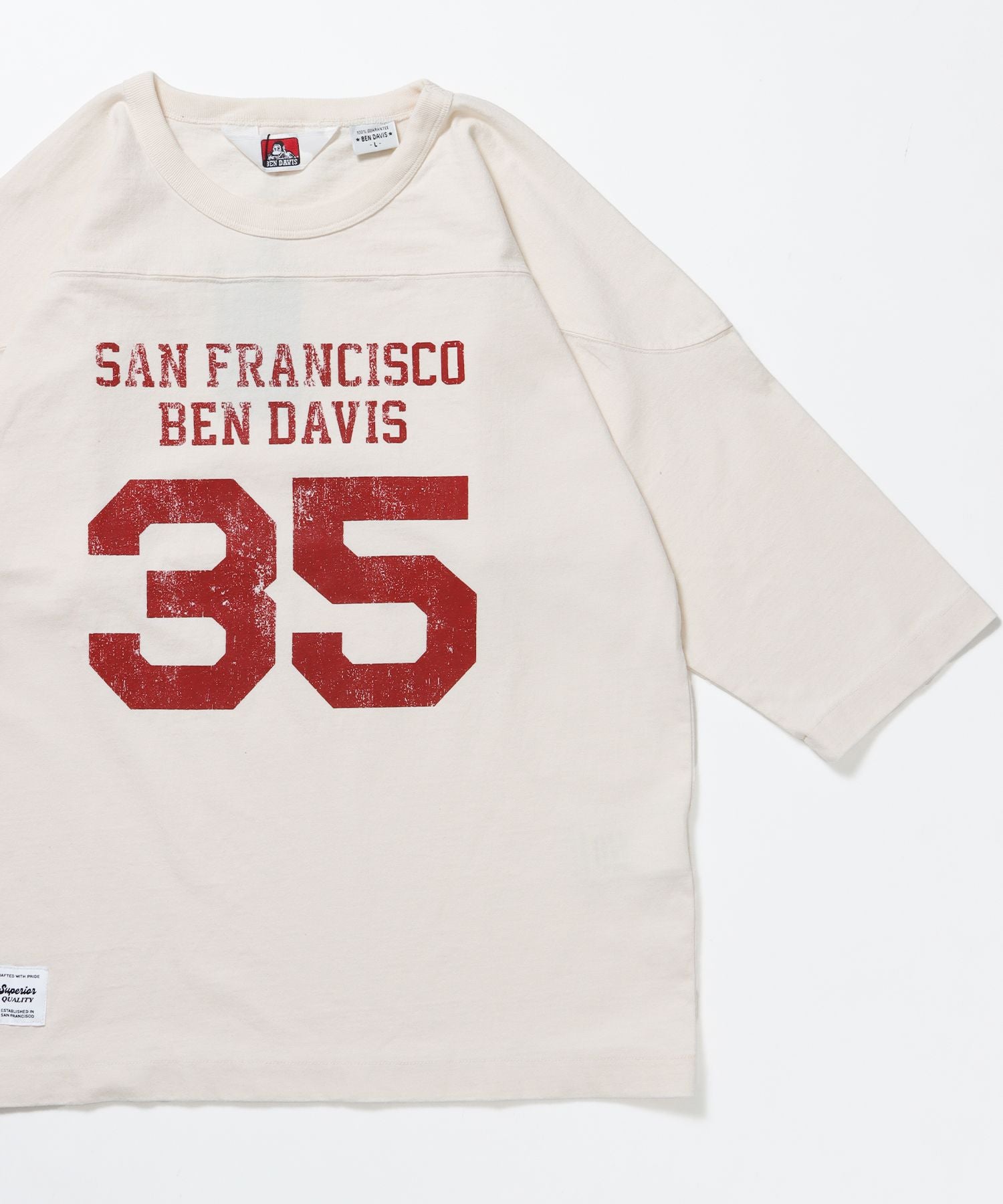 【BEN DAVIS(ベンデイビス)】VNTG FOOTBALL TEE ホワイト